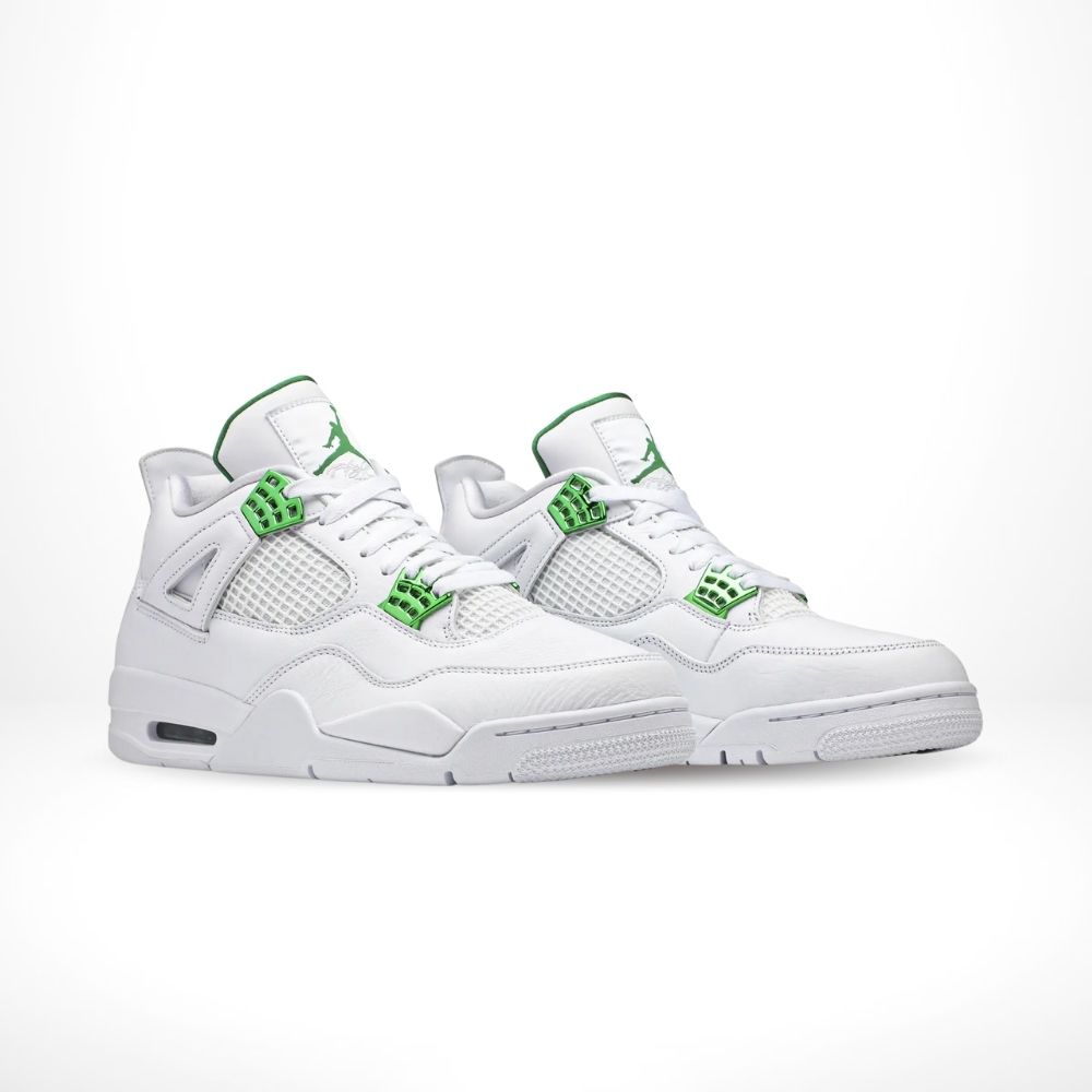 Alternative view of Air Jordan 4 Retro Metallic Green White