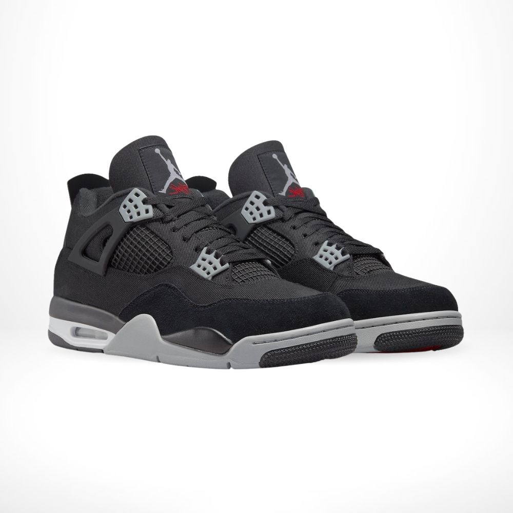 Alternative view of Air Jordan 4 Retro SE Black Canvas Light Steel
